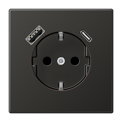 

AL1520-15CAAN-L Антрацит Розетка SCHUKO® с USB-интерфейсом с 1 гнездо USB типа A и 1 гнездо USB типа C LS серия, LS ZERO AL1520-15CAAN-L