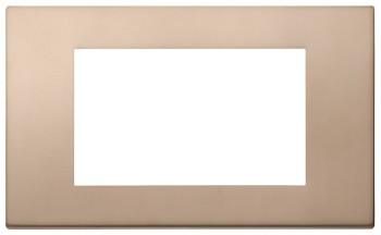 Рамка 4 модуля бронза брашированная, металл Linea Vimar 30654.71 фото