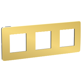 NU280662 Рамка Unica Studio Metal Золото / Антрацит 3-постовая Schneider Electric фото