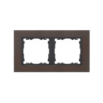 82827-38 Рамка декоративная, 2 поста, Simon 82 Nature, Металл, свинец-графит фото