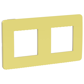 NU280412 Рамка Unica Studio Color Зеленое яблоко / Бежевый 2-постовая Schneider Electric фото