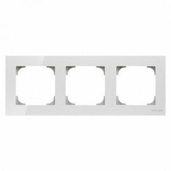 Рамка 3-постовая, белое стекло ABB Sky 8573 CB фото