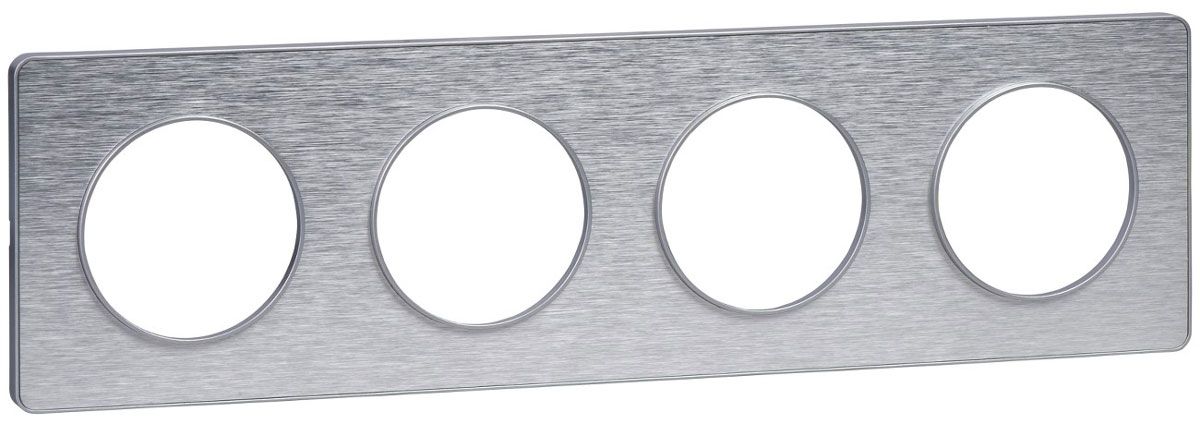 

S53P808J Рамка Odace Полированный алюминий 4-постовая Schneider Electric, Odace S53P808J