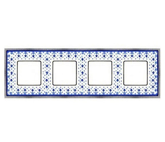 

FD01474AZCB Рамка Belle Epoque Porcelain Blue lys / Bright chrome 4-постовая гор/верт. Fede, Belle Epoque Porcelain FD01474AZCB