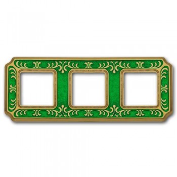 FD01353VEEN Рамка Smalto Italiano Siena Emerald green 3-постовая Fede фото