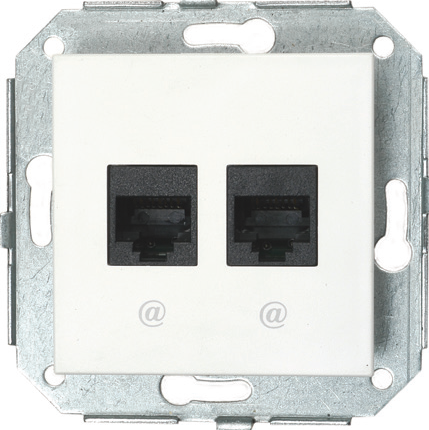 

37708502 Телефонная розетка, 6 конт+копм.роз.RJ45,8 конт.6 кат., металлик Fontini, F37 37708502