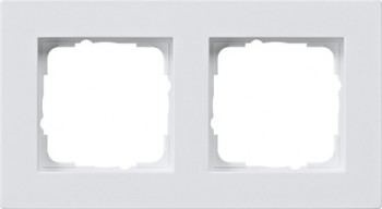 0212225 Рамка установочная для монтажа заподлицо E2 Чисто-белый шелковисто-матовый 2-постовая Gira фото