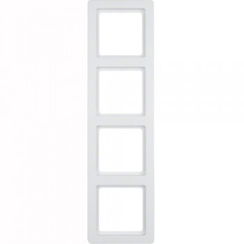 10146082 Рамка Q.1 Белый с эффектом бархата 4-постовая Berker фото