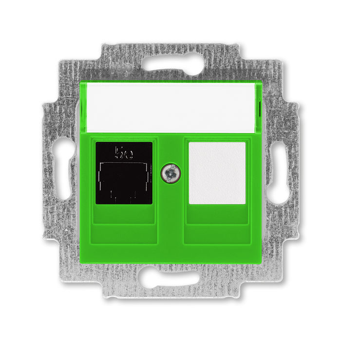 

Розетка телефонная ABB Levit RJ45 категория 5e и заглушка зелёный 5014H-A51017 67W 2CHH295117A6067, Levit 5014H-A51017 67W