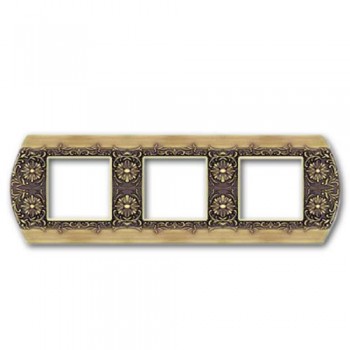 FD01423PB Рамка Sanremo bright patina 3-постовая гор/верт. Fede фото