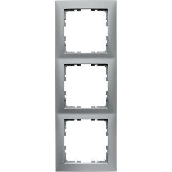 10139939 Рамка S.1 Алюминий матовый 3-постовая вертикальная Berker фото