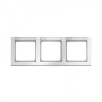 10236099 Рамка с полем для надписей Q.3 Полярная белизна с эффектом бархата 3-постовая Berker фото