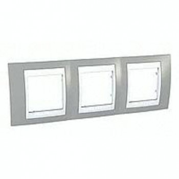 MGU6.006.865 Рамка Unica Хамелеон серый / Белый 3-постовая Schneider Electric фото