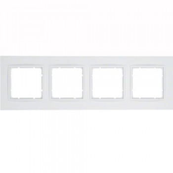 10146919 Рамка B.7 Полярная белизна 4-постовая Berker фото