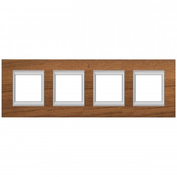 HA4802/4LTK Рамка Axolute Квадрат Тиковое дерево 2+2+2+2 модуля вертикальная Bticino фото