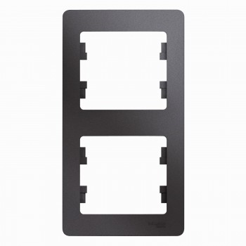 Рамка графит вертикальная 2-постовая Systeme Electric (Schneider Electric) Glossa GSL001306 фото