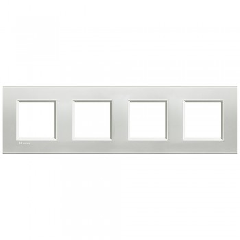 LNA4802M4AG Рамка LivingLight Квадрат Серебро 2+2+2+2 модуля Bticino фото