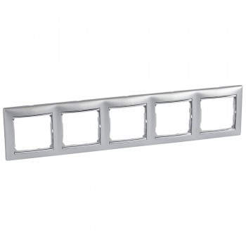 770355 Рамка Valena Алюминий / Серебряный штрих 5-постовая Legrand фото