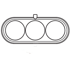 30833002 Рамка Garby накладная, 3-х местная, буковая,с вых. для труб,для горизонт уст., - натуральное дерево Fontini фото