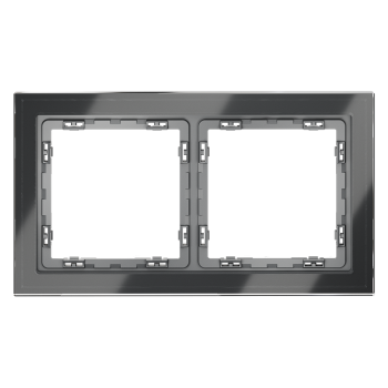 Рамка на 2 поста, графит, стекло Voltum S70 VLS110207 фото