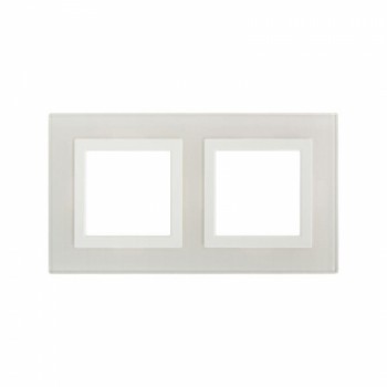 Рамка из натурального стекла белая 4 модуля DKC Avanti 4400824 фото