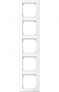 MTN470525 Рамка с полем для надписи M-Smart Активный белый 5-постовая вертикальная Merten фото