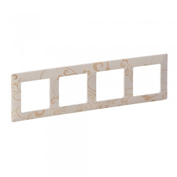 754114 Рамка Valena Life Ампир бежевый 4-постовая Legrand фото