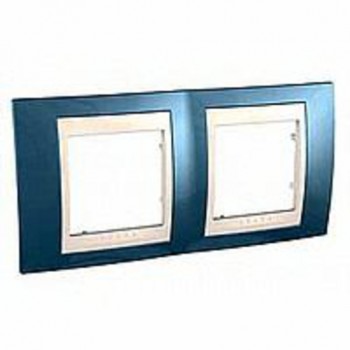 MGU6.004.554 Рамка Unica Хамелеон голубой лед / Бежевый 2-постовая Schneider Electric фото