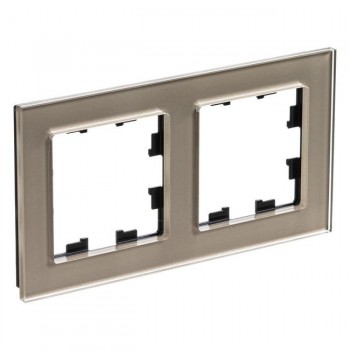 Рамка двойная шампань стекло Systeme Electric (Schneider Electric) AtlasDesign Nature ATN320502 фото
