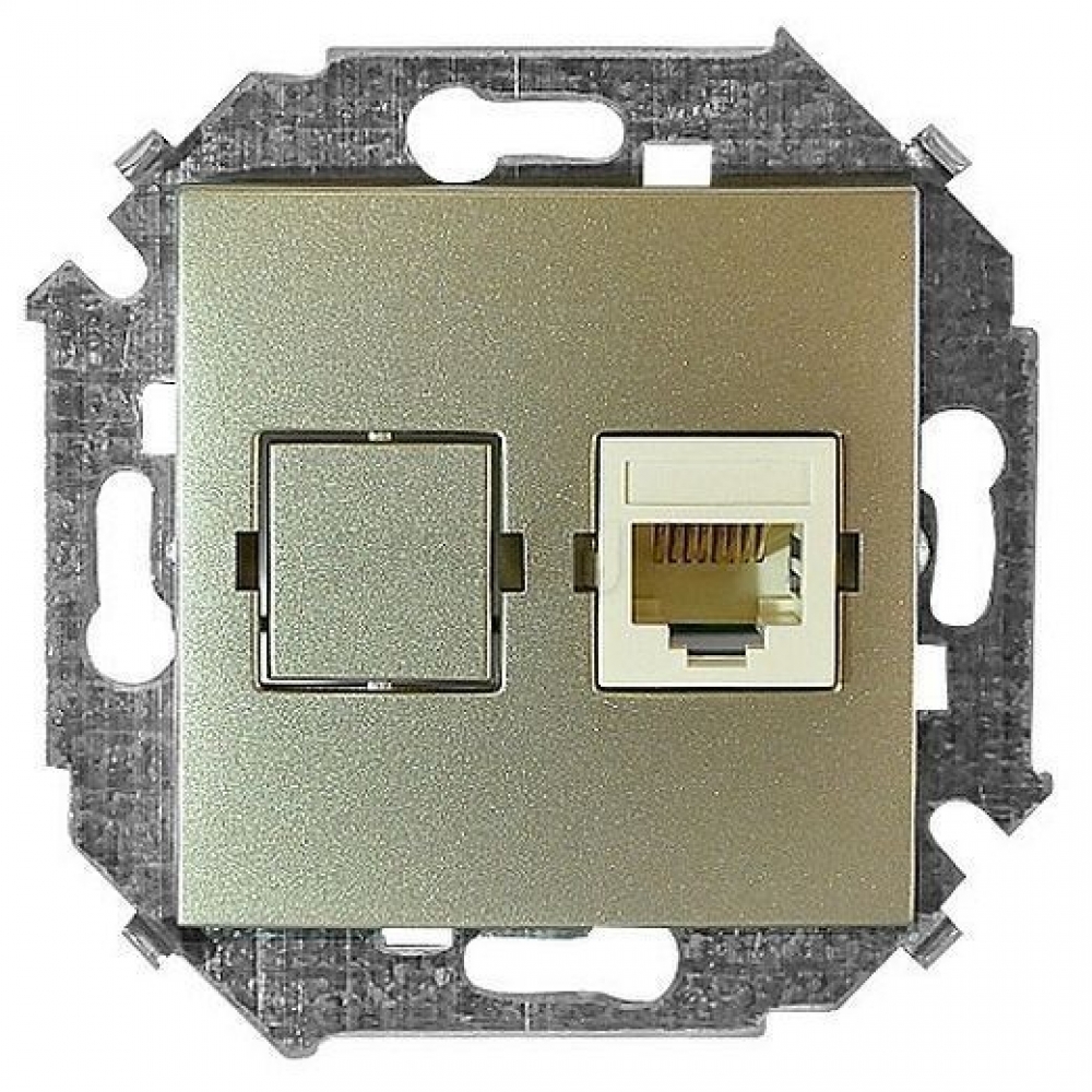 

1591551-034 Розетка компьютерная RJ45 кат.5e (AMP), шампань Simon 15, 1591551-034