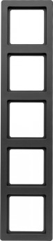 10156086 Рамка Q.1 Антрацит с эффектом бархата 5-постовая вертикальная Berker фото