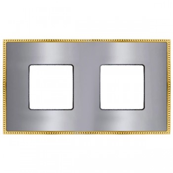 FD01432CBOB Рамка Belle Epoque Metal Bright gold / Bright chrome 2-постовая гор/верт. Fede фото