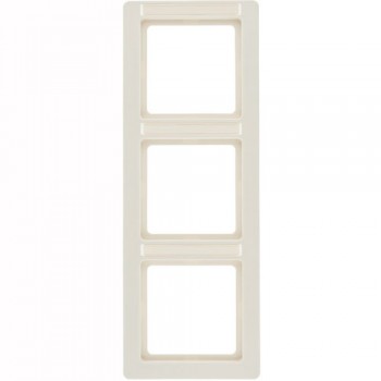 10536092 Рамка с полем для надписей Q.3 Белый с эффектом бархата 3-постовая вертикальная Berker фото