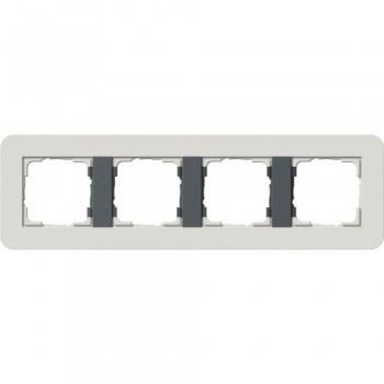 0214421 Рамка с антрацитовой подложкой E3 Светло-серый / Антрацит 4-постовая Gira фото