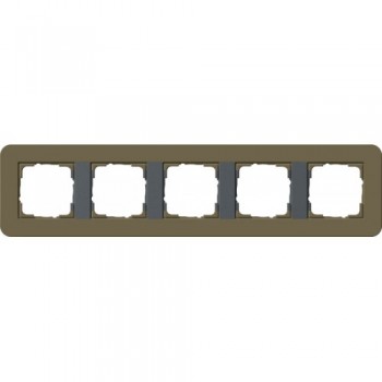 0215426 Рамка с антрацитовой подложкой E3 Умбра / Антрацит 5-постовая Gira фото