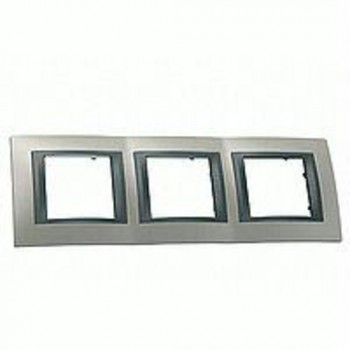 Рамка 3-постовая, никель/графит Schneider Electric Unica Top MGU66.006.239 фото