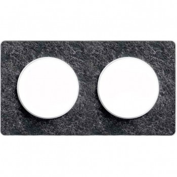 S52P804T Рамка Odace Черный фосфор 2-постовая Schneider Electric фото