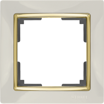 W0011932 Рамка на 1 пост (слоновая кость/золото) Snabb Werkel a051656 фото