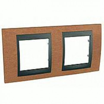Рамка 2-постовая, вишня/графит Schneider Electric Unica Top MGU66.004.2M2 фото