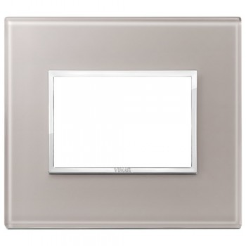 21653.73 Рамка Eikon Evo Серый жемчуг 3-модульная Vimar фото