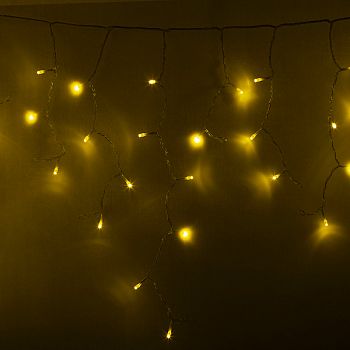 Гирлянда Айсикл (бахрома) светодиодный, 4,8 х 0,6 м, прозрачный провод, 230 В, диоды желтые, 176 LED NEON-NIGHT NEON-NIGHT 255-141 фото