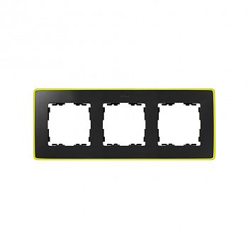 8201630-262 Рамка декоративная, 3 поста, Select, Simon 82 Detail Neon, графит-жёлтый фото