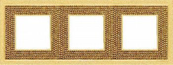 FD01293OR Рамка Crystal De Luxe Real Gold 3-постовая Fede фото