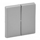 755022 Valena LIFE. Лицевая панель для двухклавишного выключателя. Алюминий Legrand