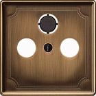 MTN294143 Центр. плата TV/FM х2 х3, античная латунь Merten