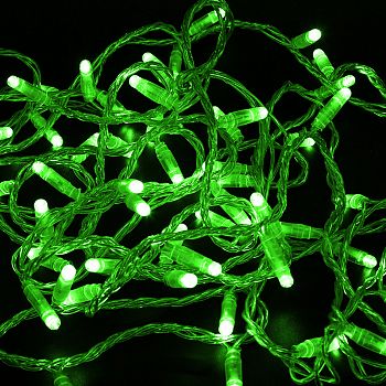 Гирлянда Нить 10м, с эффектом мерцания, прозрачный ПВХ, 24В, цвет: Зелёный NEON-NIGHT 305-254 фото