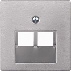 MTN298060 Центр. плата для мех-мов RJ45х2, алюминий Merten