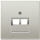 ES2969-2UA LS 990 Edelstahl Накладка 2-ой наклонной ТЛФ/комп розетки Jung LS серия