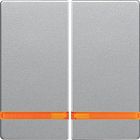 16276084 Клавиши с оранжевой линзой, Q.1/Q.3, цвет: алюминиевый, с эффектом бархата Berker