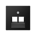 A569-2BFPLUASWM АS 500 Черный матовый Накладка 2-ой наклонной ТЛФ/комп розетки Jung AS серия